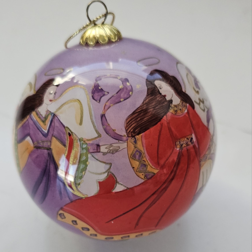 Li Bien Pier 1 2005 Hand-Painted Angel Ornament in Velvet Box